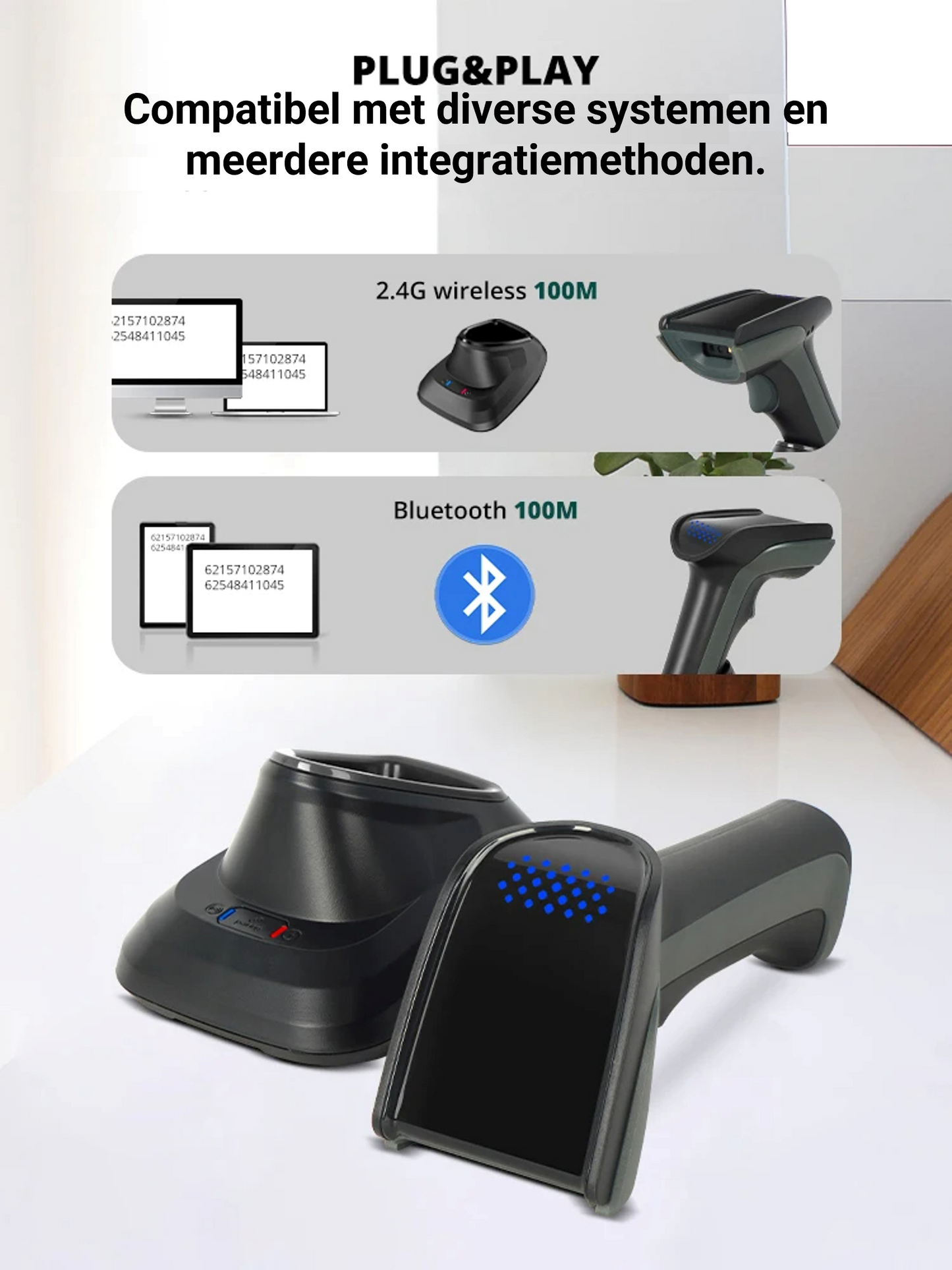 Barcode Scanner met Slim Laadstation