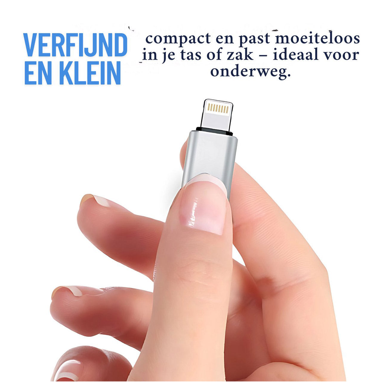 Lightning naar USB-C Adapter Aluminium – Grijs