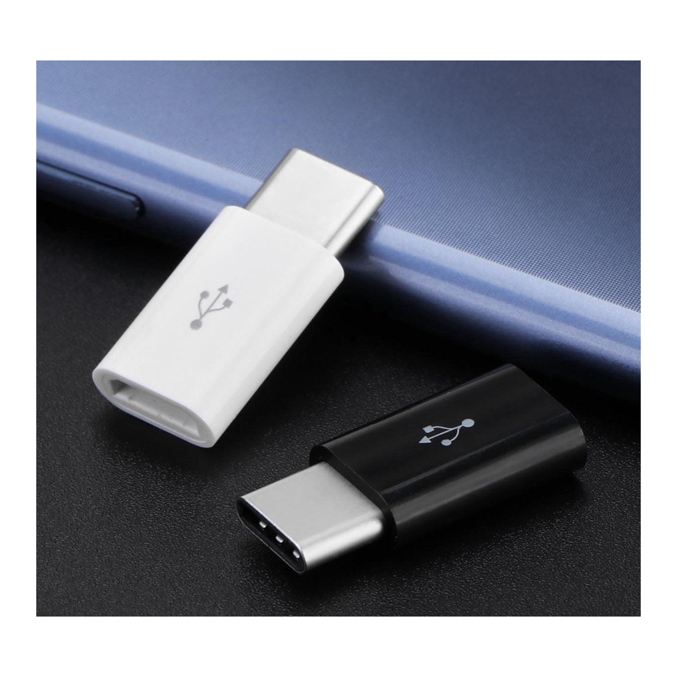 Micro-USB naar USB-C Adapter – Opladen & Data Wit