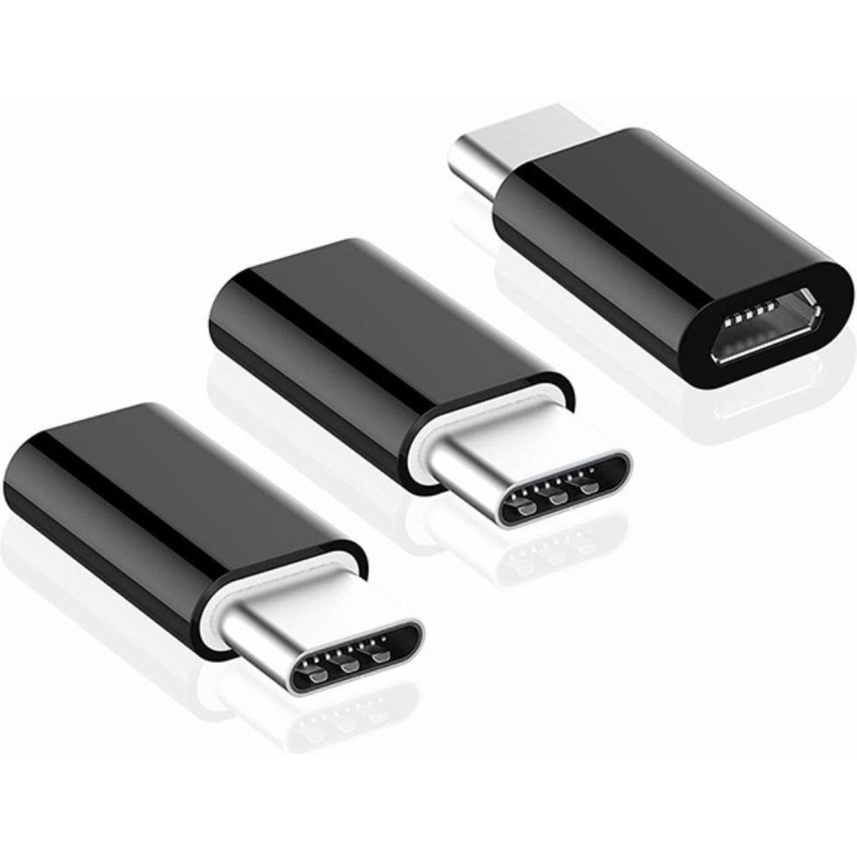 Micro-USB naar USB-C Adapter – Opladen & Data Zwart