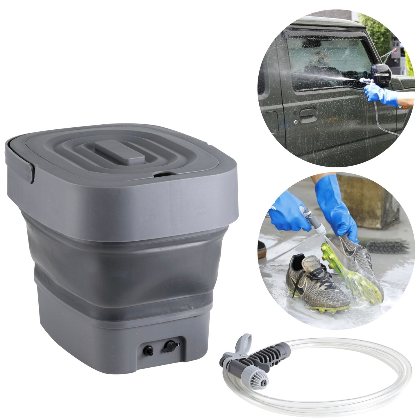 Draagbare Lagedrukreiniger - Emmer, Accu, Pomp - 15L - Draagbare Douche