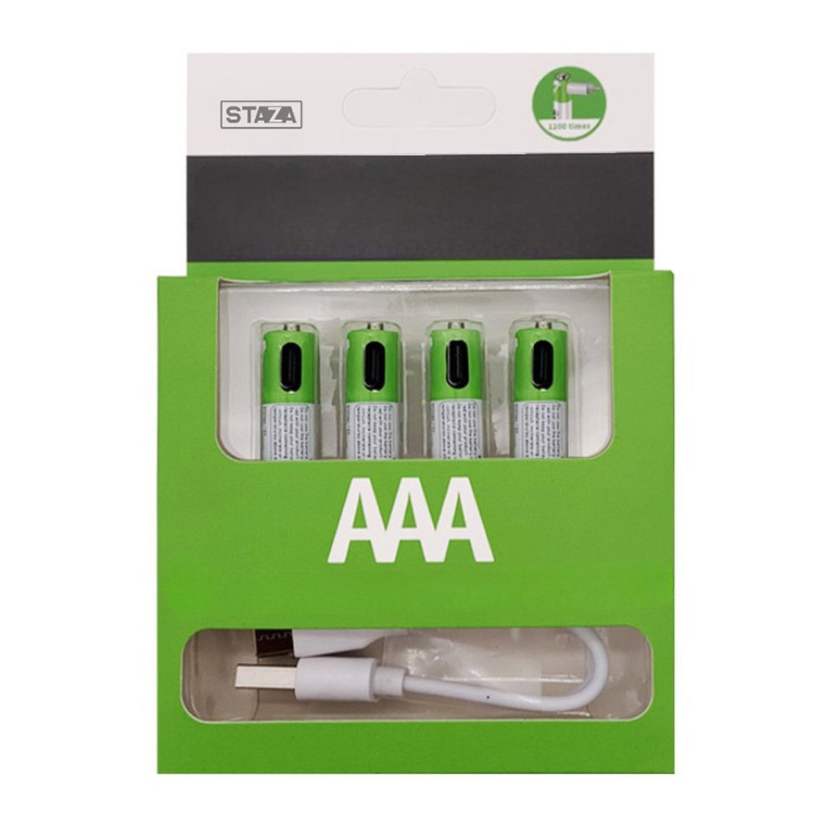 Oplaadbare AAA Li-ion Batterijen 1.5V USB-C – 4 Stuks