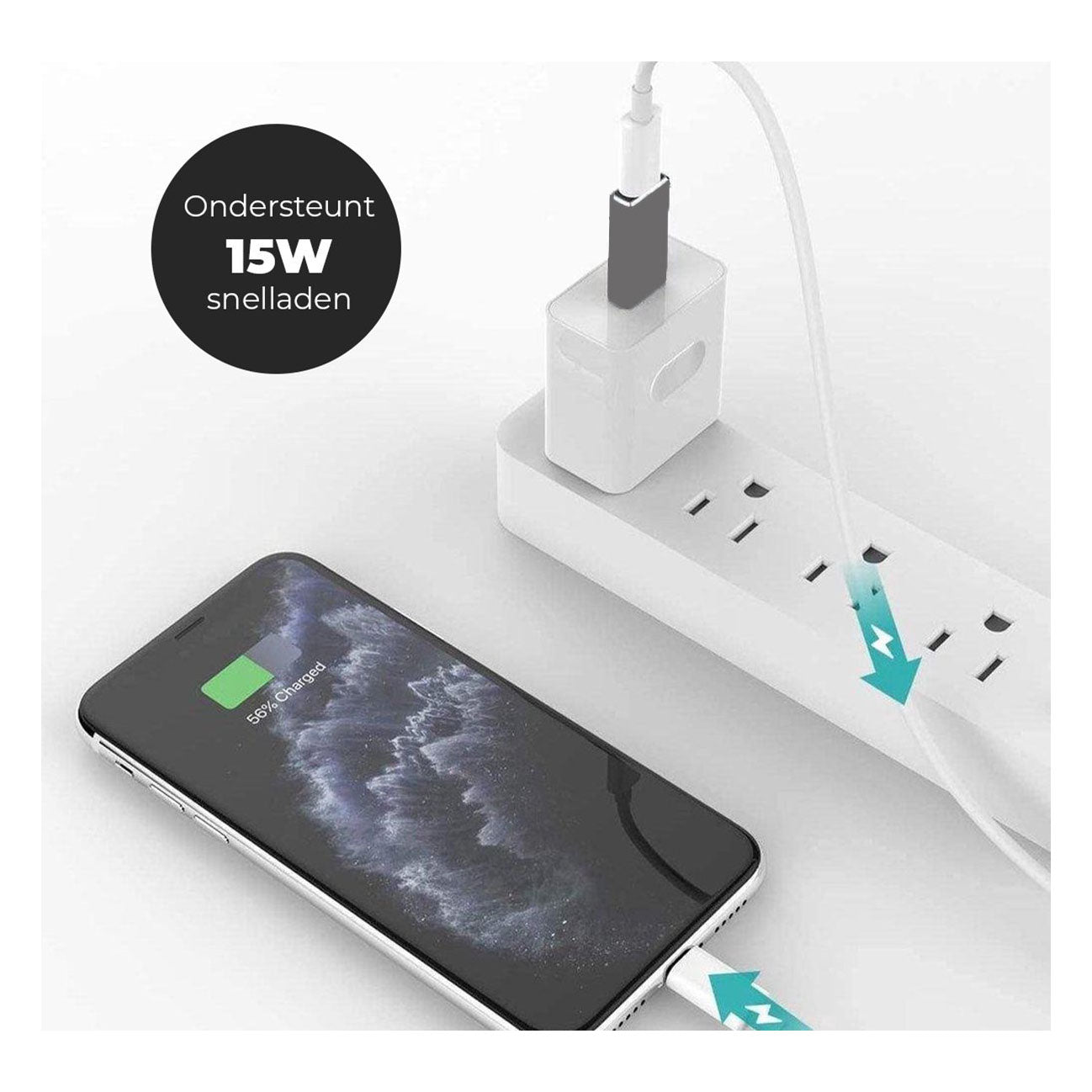 USB-C naar USB-A 3.0 Adapter OTG – Grijs Aluminium