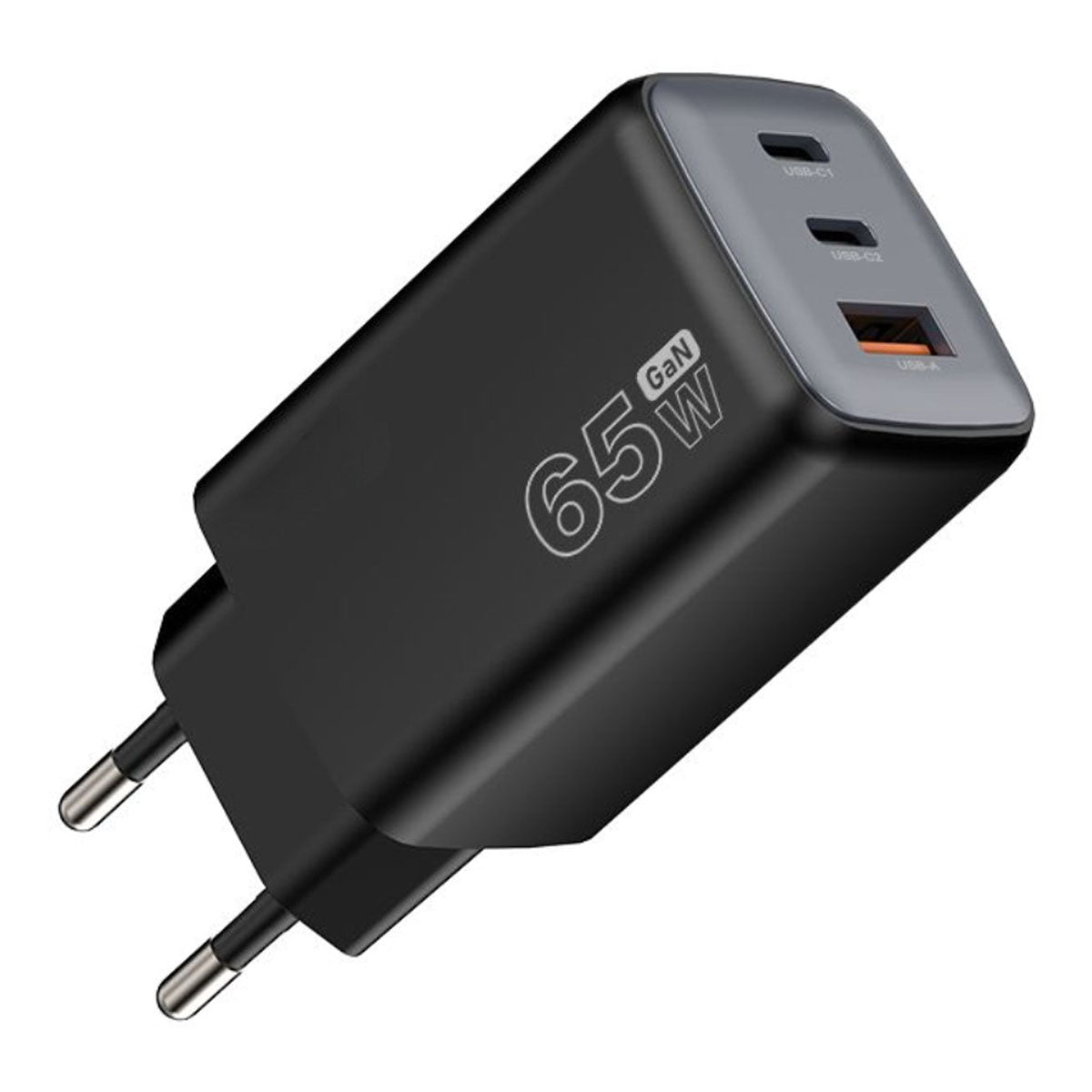 65W GaN Snellader 3-Poorts USB-C & USB-A Zwart