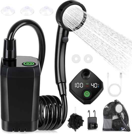 Draagbare Kampeerdouche USB-C – IPX7 & 6000mAh