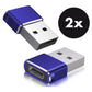 USB-C naar USB Adapter 2-Pack – USB 3.1 Blauw