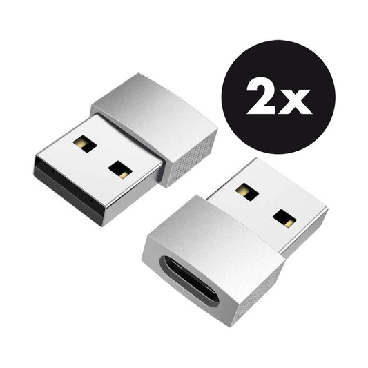 USB-C naar USB Adapter 2-Pack – USB 3.1 Converter Grijs