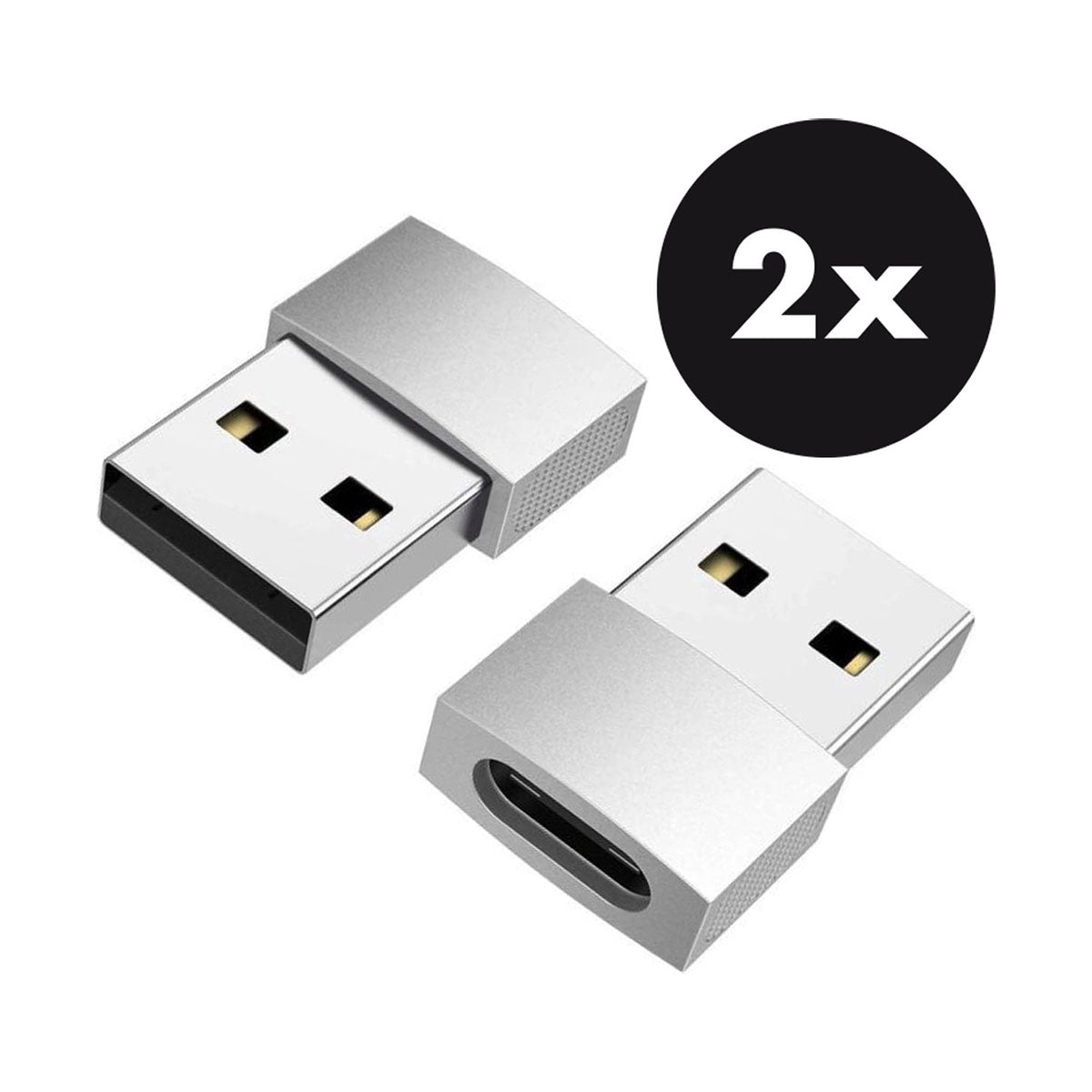 USB-C naar USB Adapter 2-Pack – USB 3.1 Converter Grijs