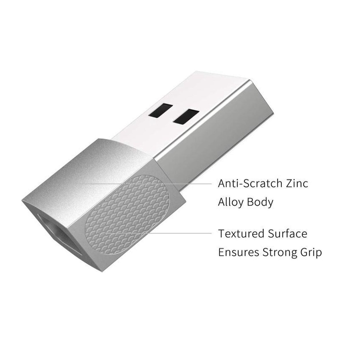 USB-C naar USB Adapter 2-Pack – USB 3.1 Converter Grijs