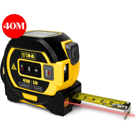 Staza Digitale Laser Rolmaat 40M met 5M Meetlint 3-in-1