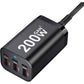 200W USB-C Snellader 6 Poorts – 100W PD Desktop Charger