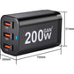 200W USB-C Snellader 6 Poorts – 100W PD Desktop Charger