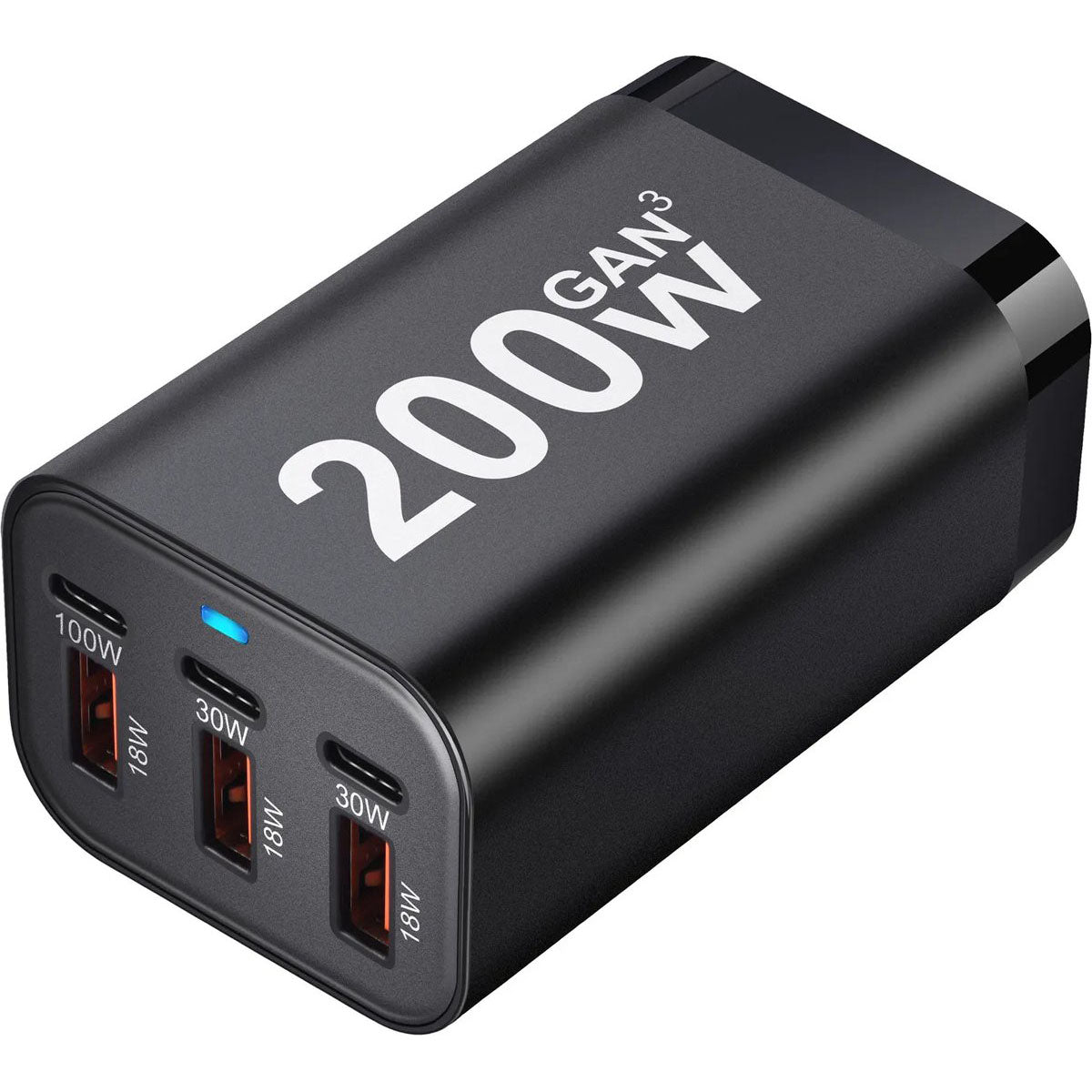 200W USB-C Snellader 6 Poorts – 100W PD Desktop Charger
