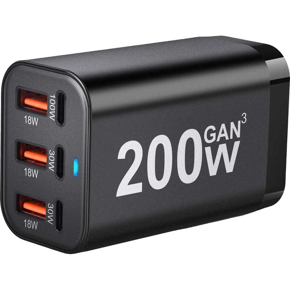 200W USB-C Snellader 6 Poorts – 100W PD Desktop Charger