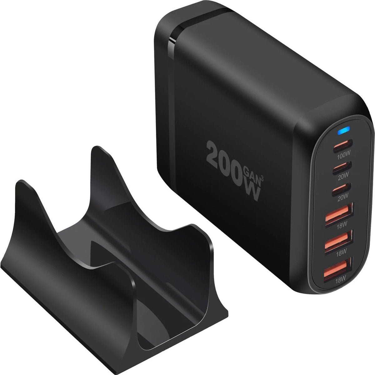 200W USB-C Snellader 6 Poorts – 100W PD Desktop Charger