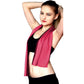 Set van 3 Verkoelende Sporthanddoeken Microvezel Rood