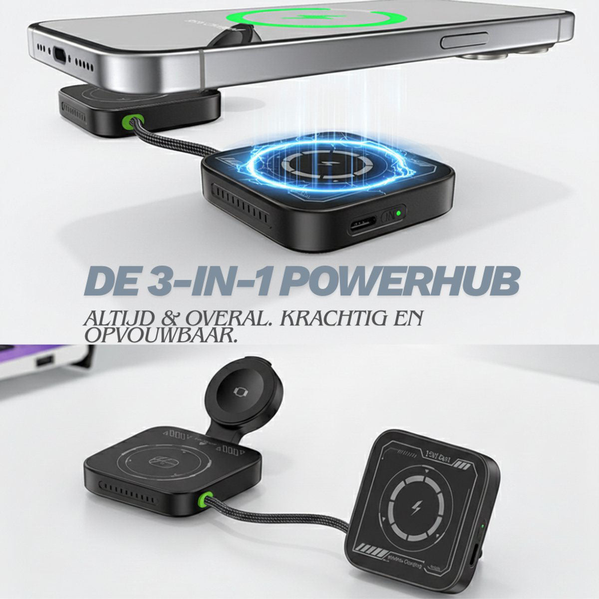 3-in-1 Draadloze Oplader MagSafe 22,5W Opvouwbaar