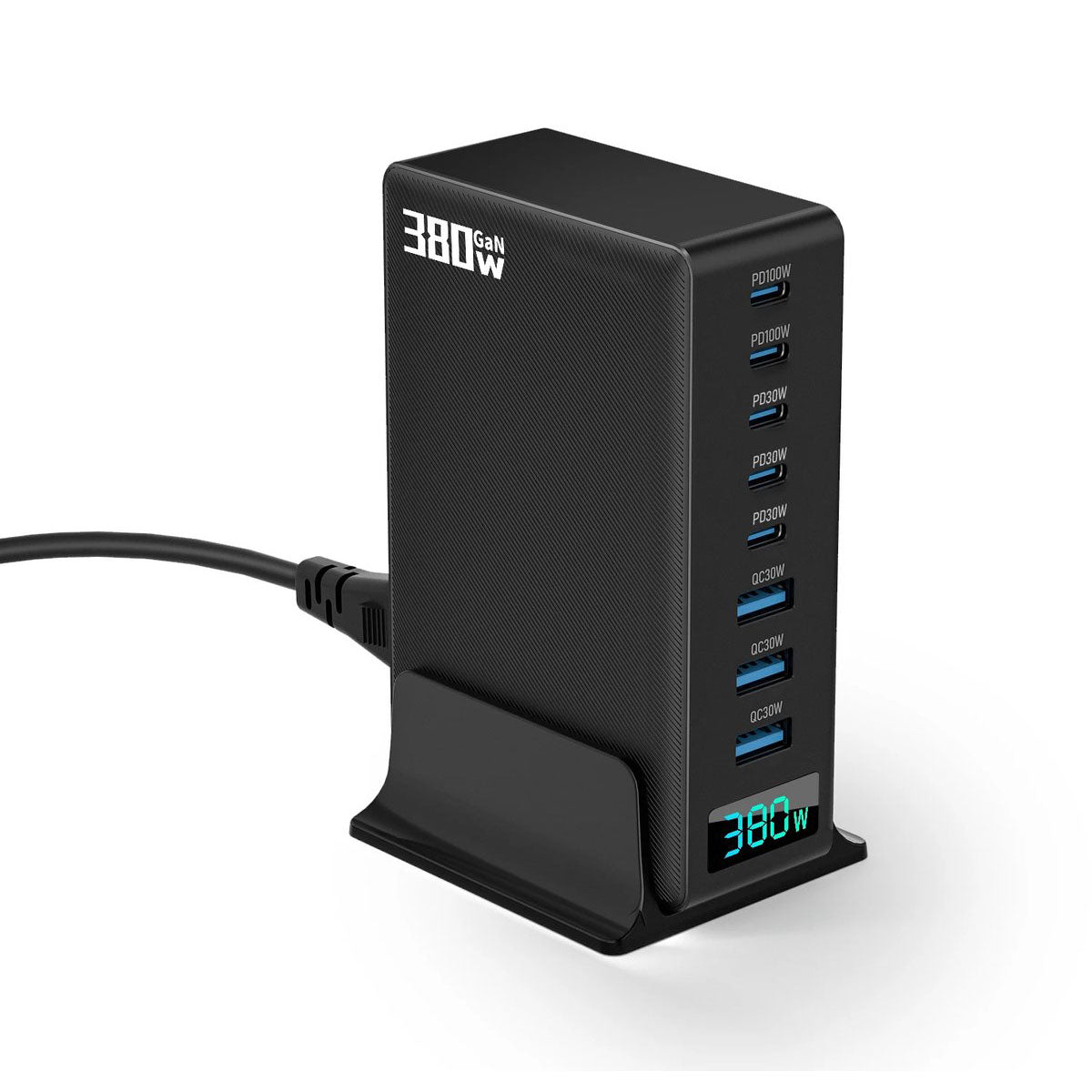 380W USB-C Snellader 8-Poorts GaN Desktop Oplader
