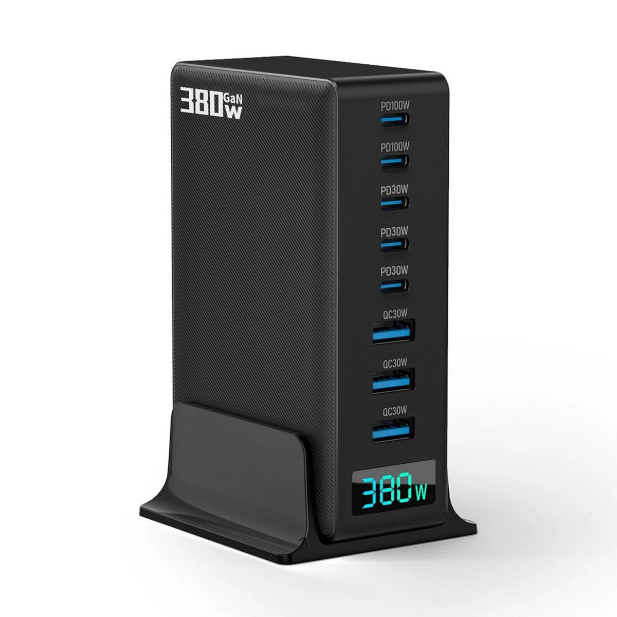 380W USB-C Snellader 8-Poorts GaN Desktop Oplader