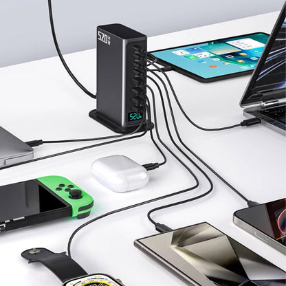 520W USB Oplaadtoren 8-Poorts – 4x USB-C & 4x USB-A