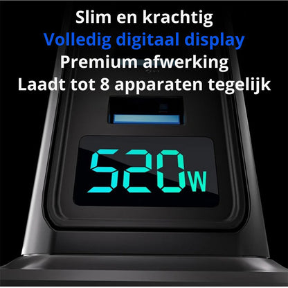 520W USB Oplaadtoren 8-Poorts – 4x USB-C & 4x USB-A
