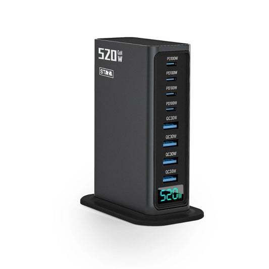 520W USB Oplaadtoren 8-Poorts – 4x USB-C & 4x USB-A