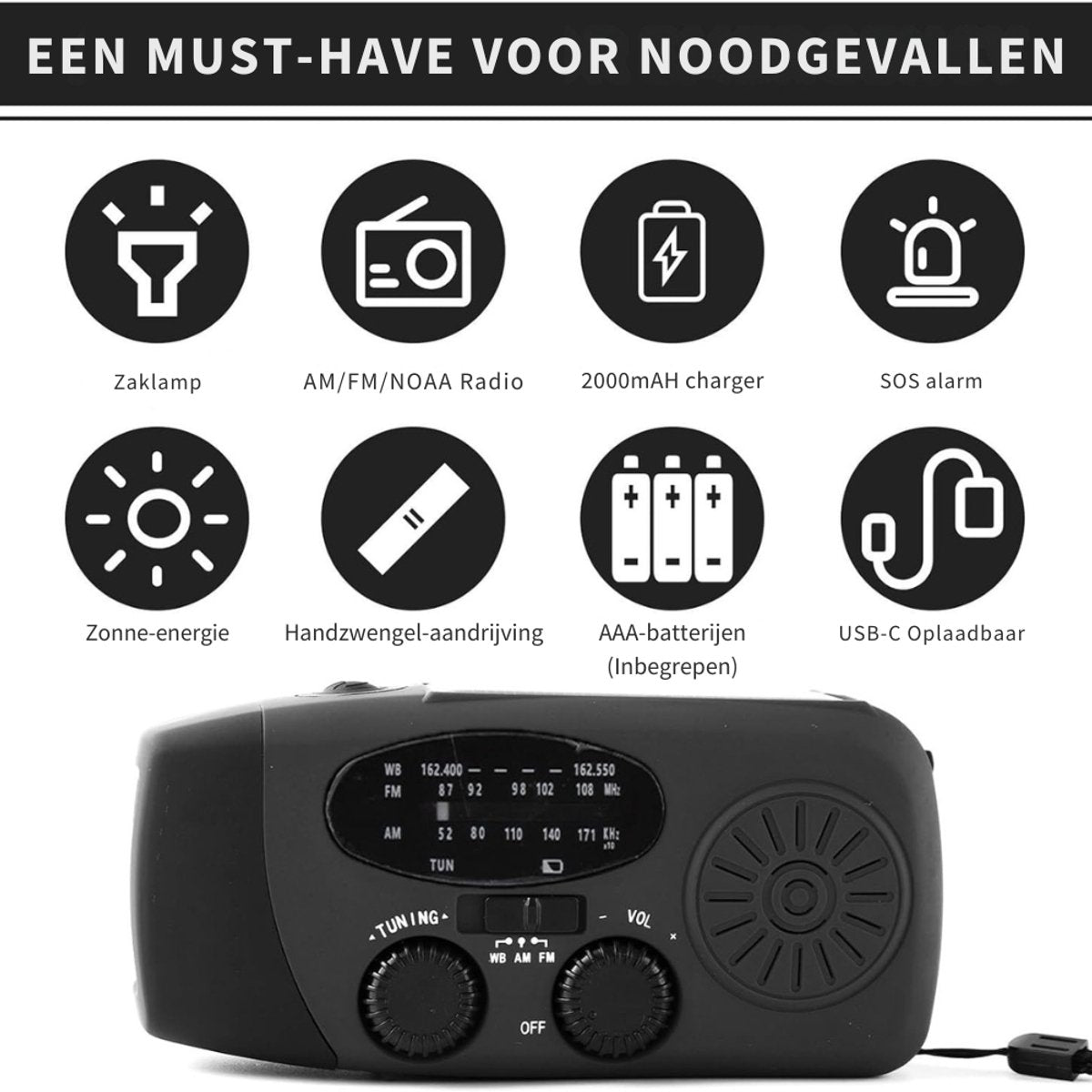 72U Noodpakket met Noodradio, EHBO & Waterfilter
