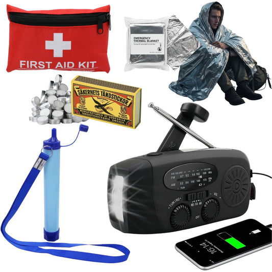 72U Noodpakket met Noodradio, EHBO & Waterfilter