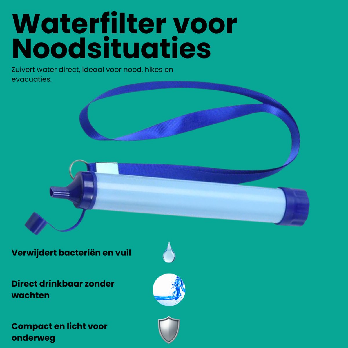72U Noodpakket met Noodradio, EHBO & Waterfilter