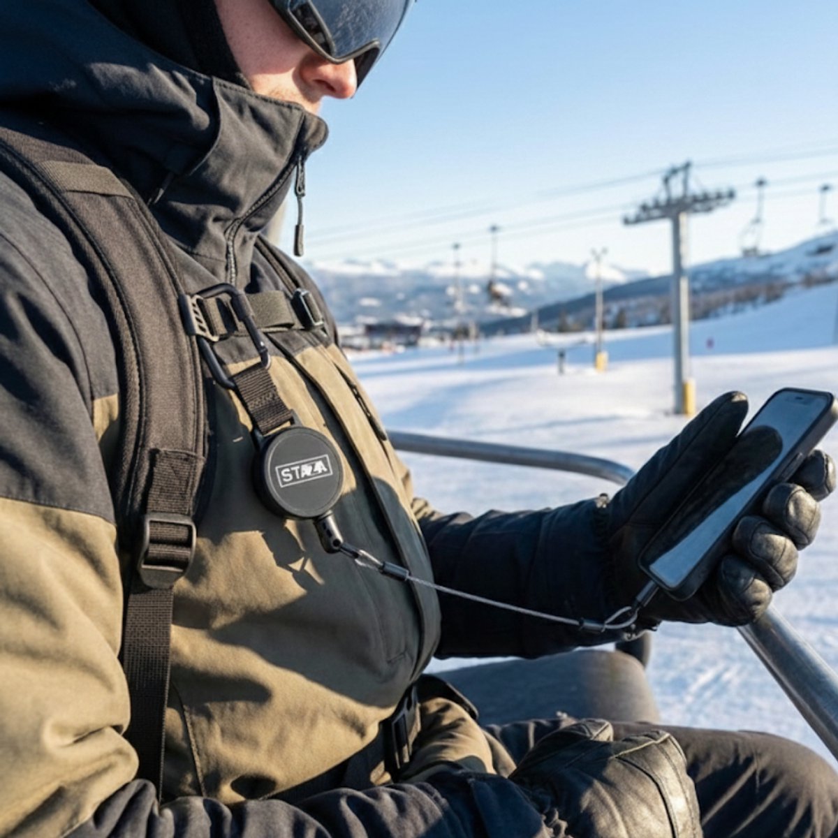 Anti-Diefstal Telefoonkoord Wintersport met Stalen Kabel