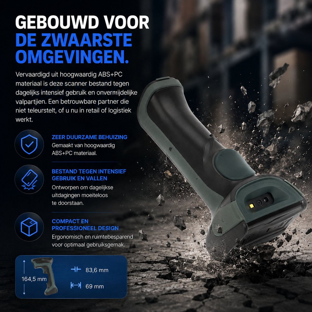 Bluetooth Barcode Scanner met Laadstation – 1D & 2D