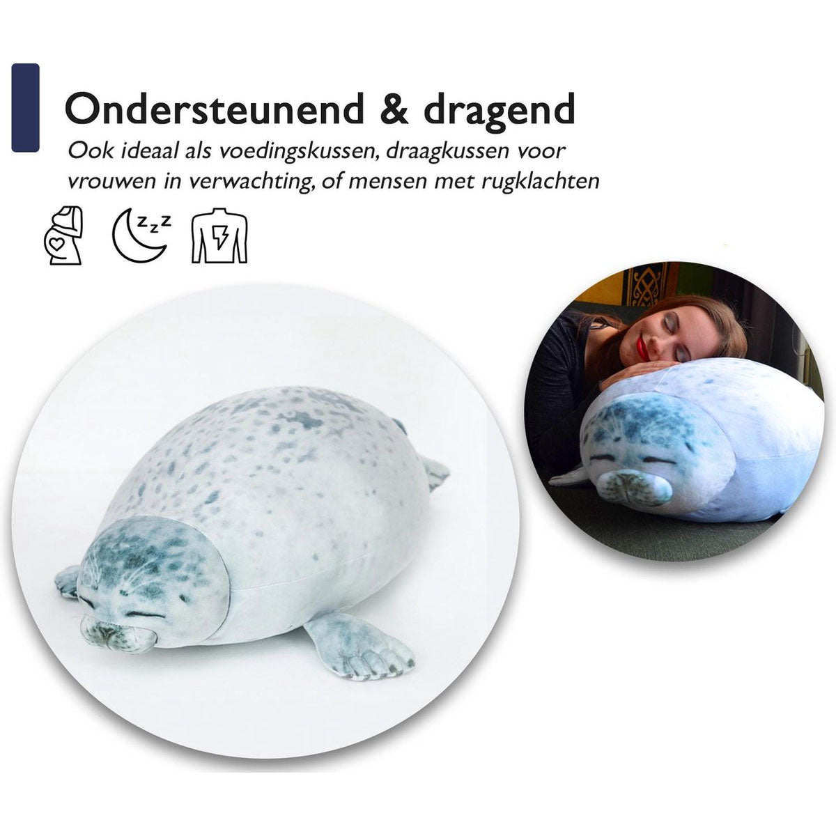 Bob de Zeehond XXL 80 cm – Knuffel & Body Pillow