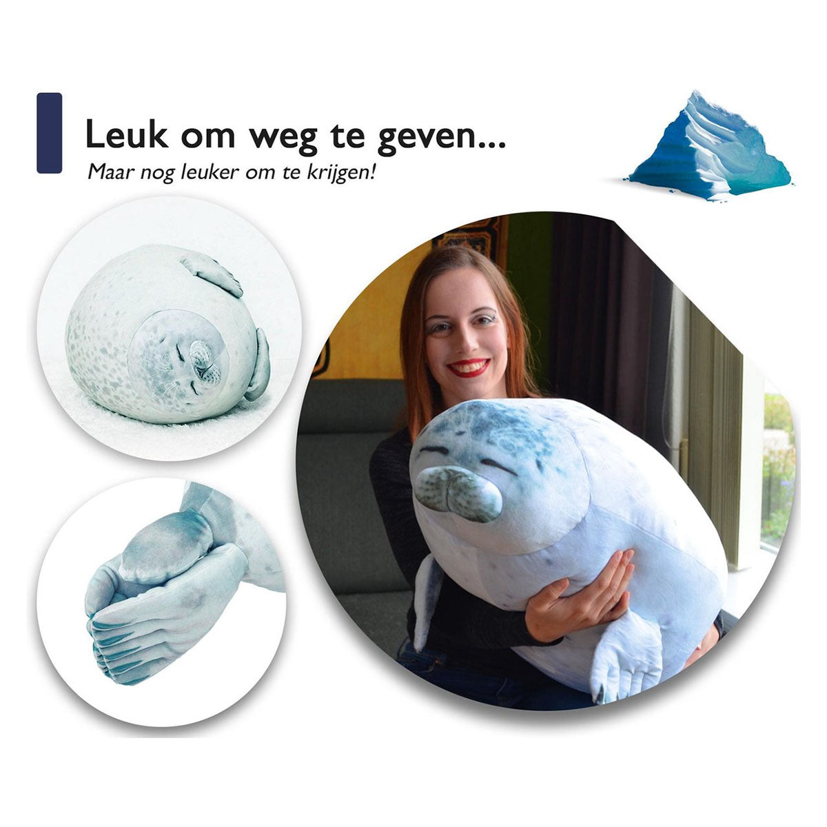 Bob de Zeehond XXL 80 cm – Knuffel & Body Pillow