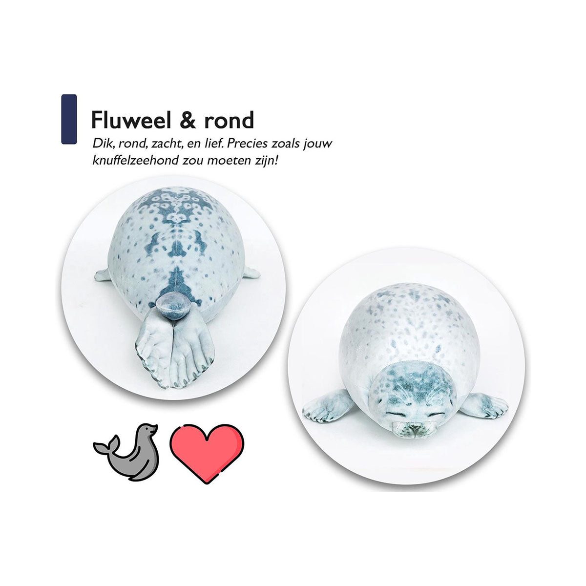 Bob de Zeehond XXL 80 cm – Knuffel & Body Pillow