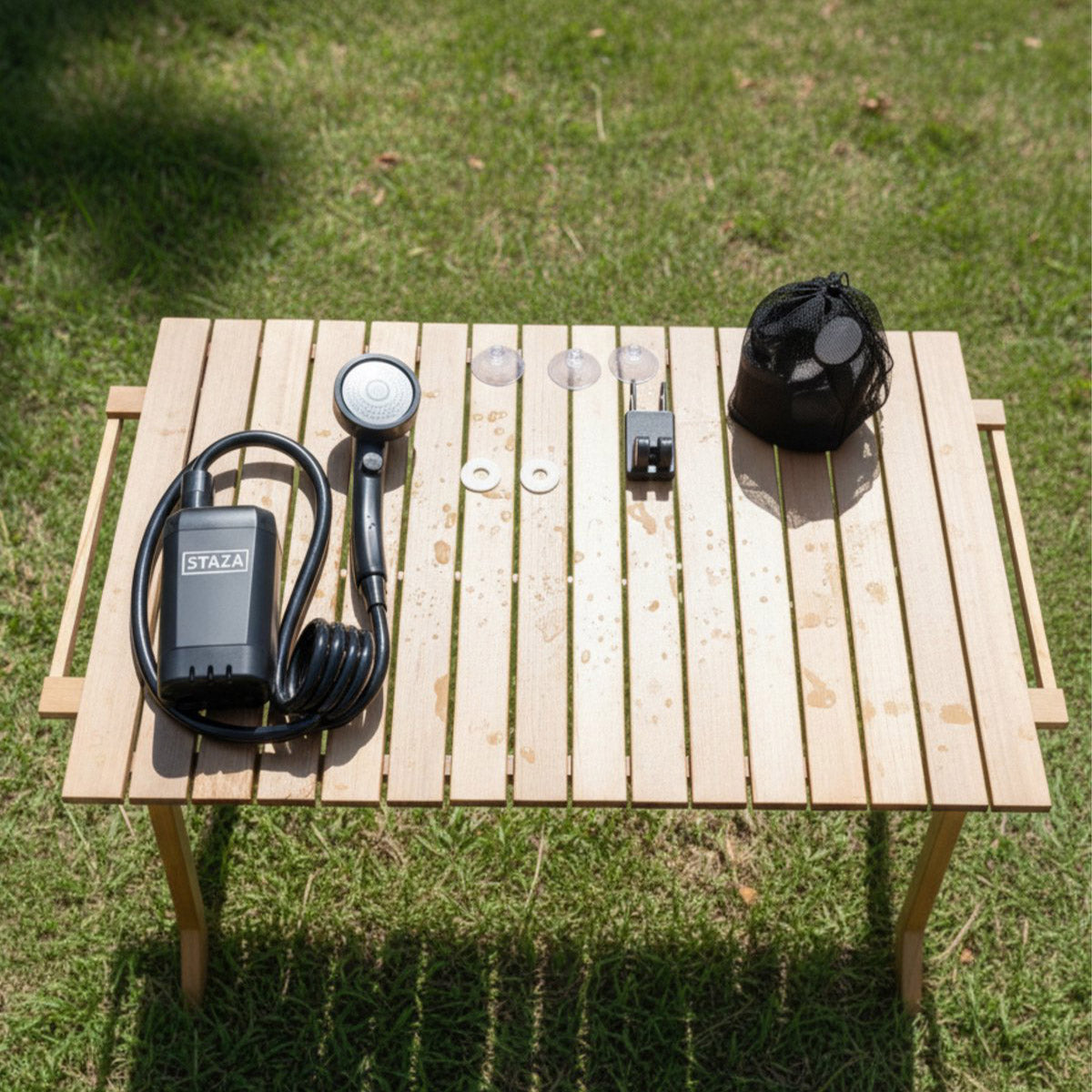 Camping Douche met Accu & LED Display – Oplaadbaar
