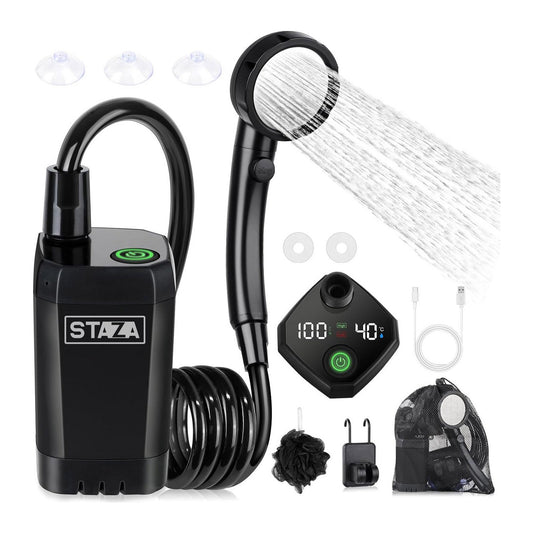 Camping Douche met Accu & LED Display – Oplaadbaar