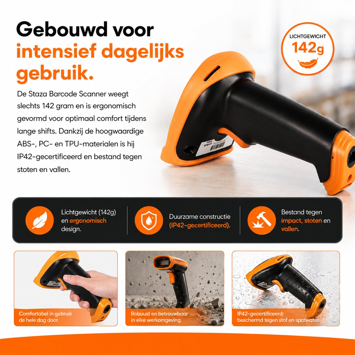 Draadloze Barcode Scanner 1D/2D QR – Plug & Play