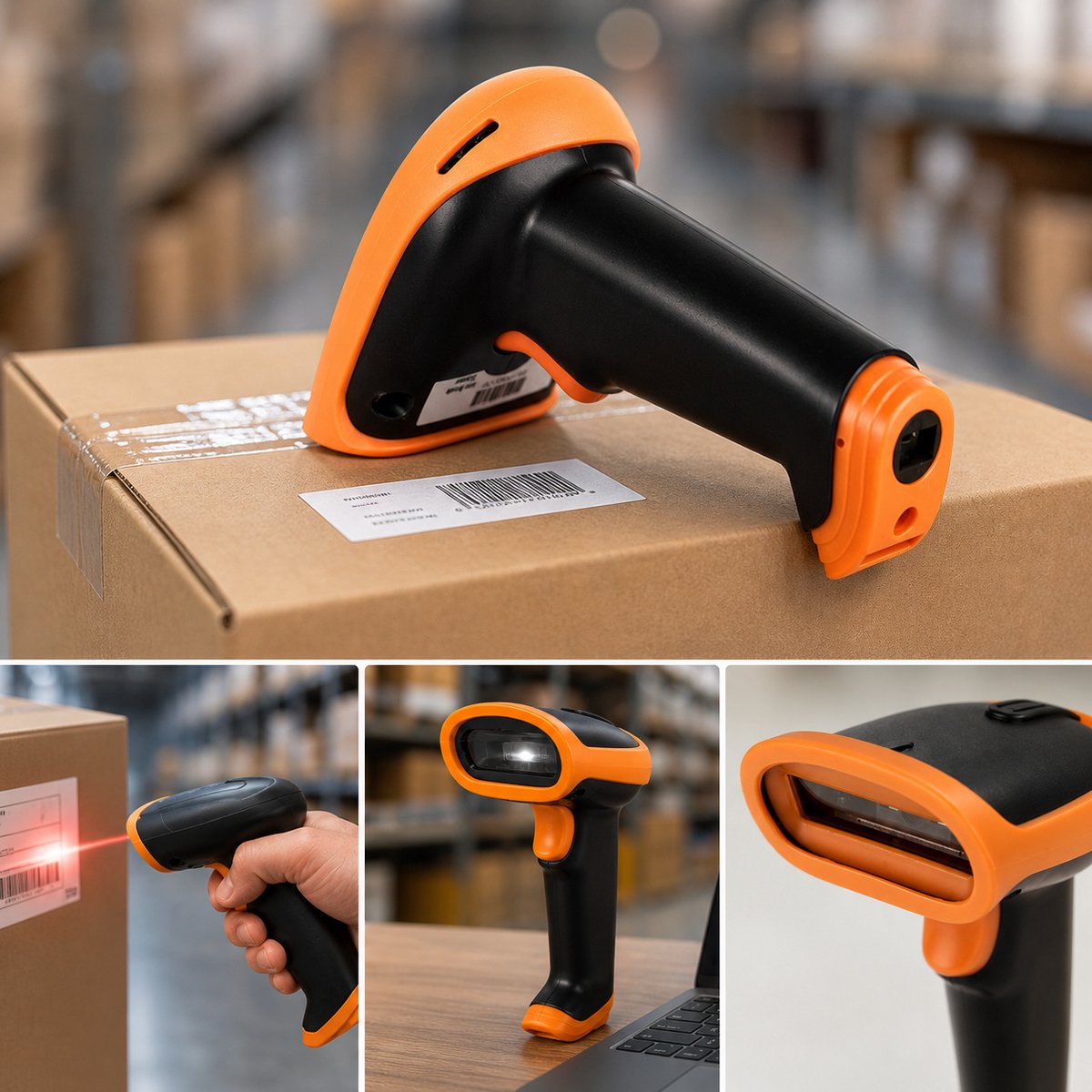 Draadloze Barcode Scanner 1D/2D QR – Plug & Play