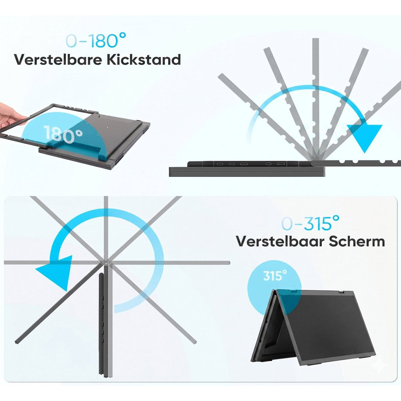 Draagbare Dual Monitor 15.6” Full HD USB-C & HDMI