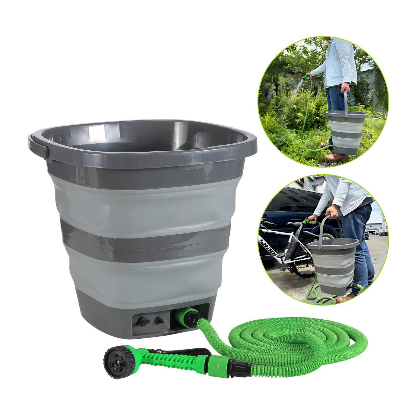 Draagbare Lagedrukreiniger 15L met Accu & Emmer