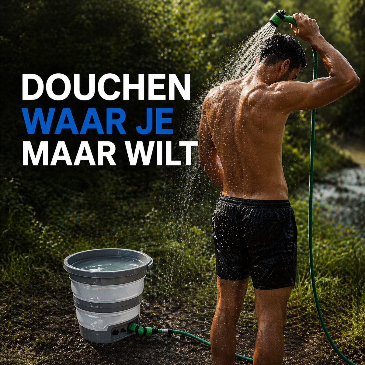 Draagbare Lagedrukreiniger 15L met Accu & Emmer