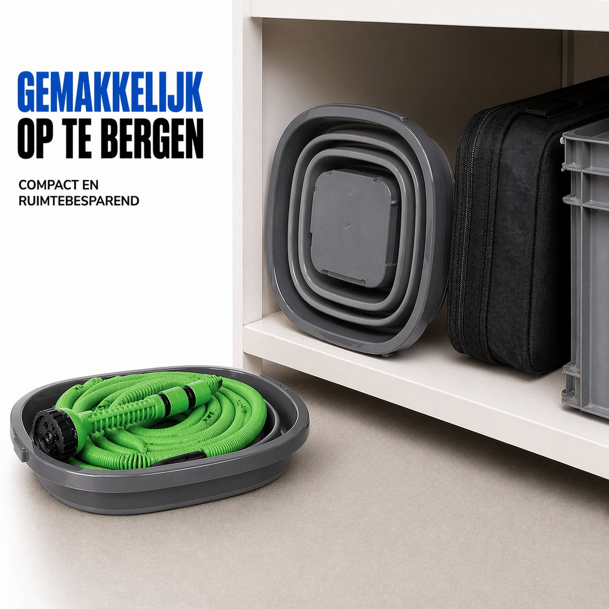 Draagbare Lagedrukreiniger 15L met Accu & Emmer