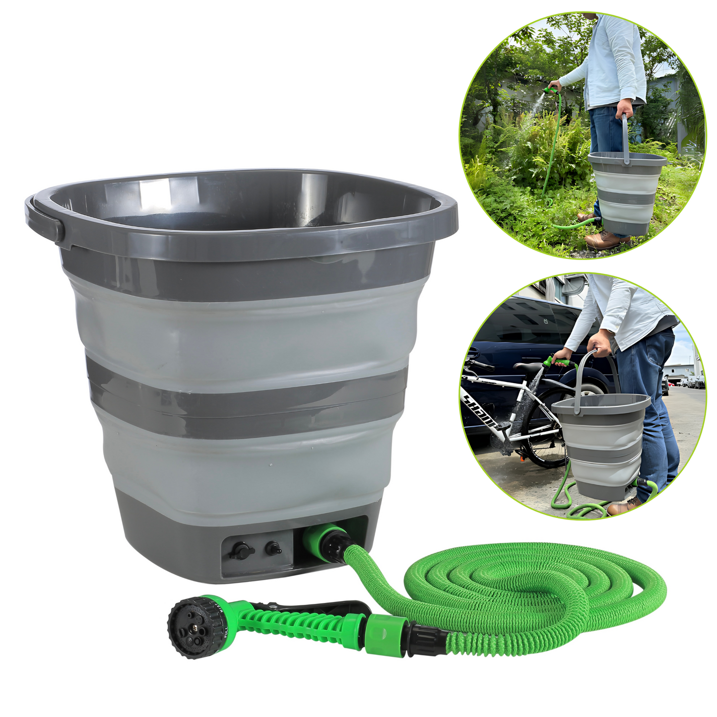 Draagbare Lagedrukreiniger - Emmer, Accu, Pomp - 15L - Draagbare Douche
