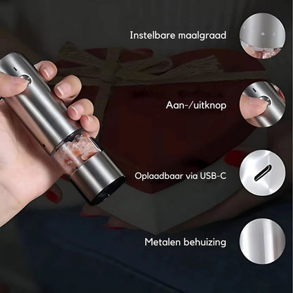 Elektrische Peper- en Zoutmolen Set USB-C RVS