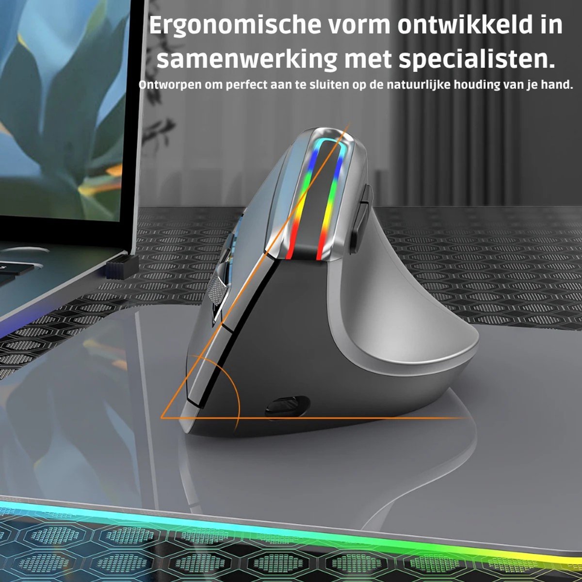 Ergonomische Verticale Draadloze Muis Bluetooth USB-C