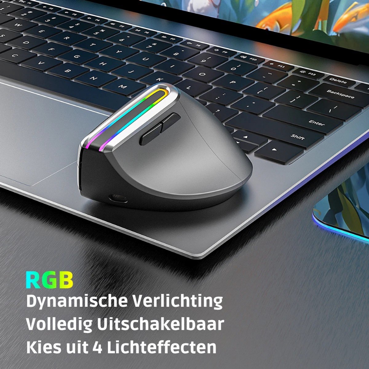 Ergonomische Verticale Draadloze Muis Bluetooth USB-C