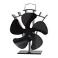 Houtkachel Ventilator 5 Bladen Ecofan Zwart