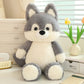 Husky Knuffel 50 cm – Zachte Pluche Hond met Tuinbroek