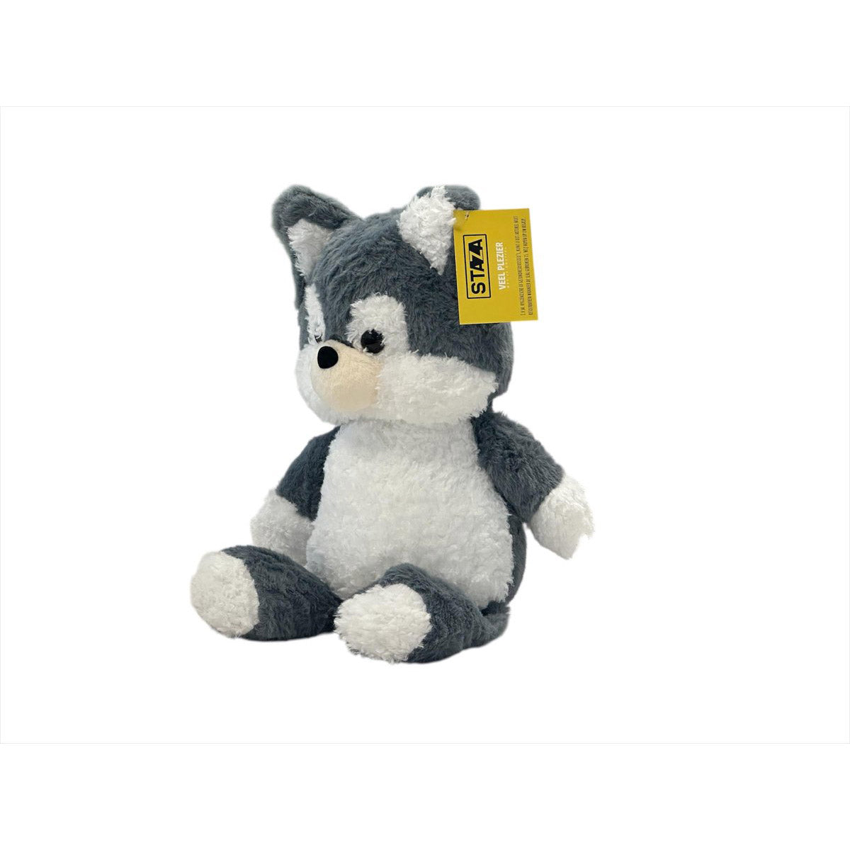 Husky Knuffel 50 cm – Zachte Pluche Hond met Tuinbroek