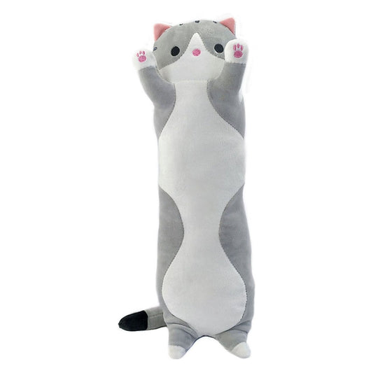 Kat Mood Knuffel 50 cm Grijs – Zacht TikTok Kussen
